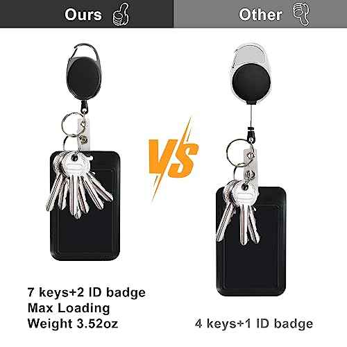 Retractable ID Badge Holder with Breakaway Lanyard,Heavy Duty Badge Reel,Detachable Keychain, Cruise Ship Cards Holder,for Nurse Officer Teacher Security Staff Women Men
