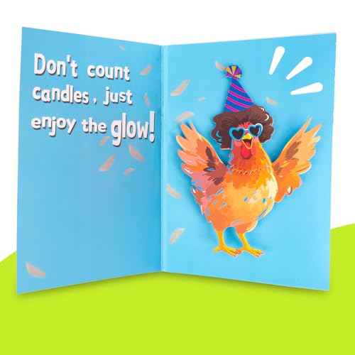 Dancing Chicken Birthday Card, Funny Birthday Card for Men Women Kids, Music & Shaking Body Motion Greeting Card with Envelope, Unique Hilarious Birthday Gift, 5.9 Inch x 8.4 Inch