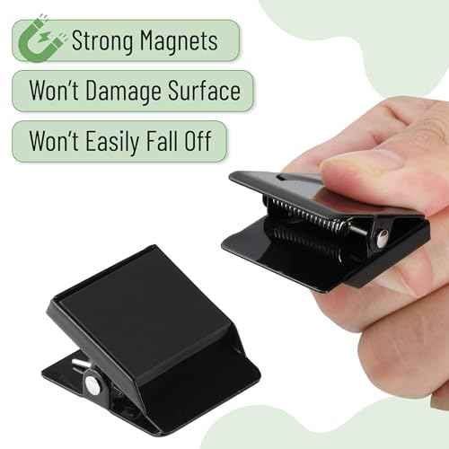 Mr. Pen- Magnetic Clips, 6 Pack, 1.2", Black Magnetic Metal Clips