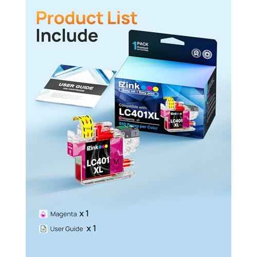 E-Z Ink Compatible Ink Cartridge Replacement for Brother LC401 XL LC401XL Ink Cartridge Use for MFC-J1010DW MFC-J1012DW MFC-J1170DW Printer (Magenta, 1-Pack)