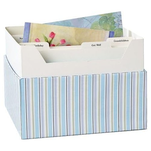Current Cool Floral Greeting Card Organizer Box with Dividers - Store 140+ Christmas, Valentine, & Birthday Cards, Recipe Cards, Photo Collections, Postcards, Stationery, 7" x 9" x 9-1/2"