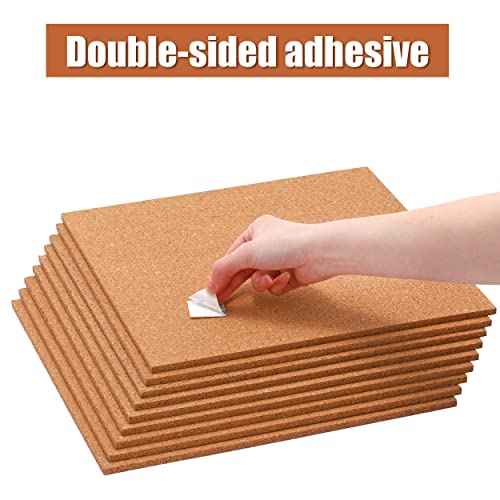 SUNGIFT Cork Board 12"x12" -12 Pack Bulletin Boards 1/4" Thick Square Decorative Cork Tiles with 100 PCS Push Pins Double-Sided Adhesive Corkboards Tiles for Wall Office