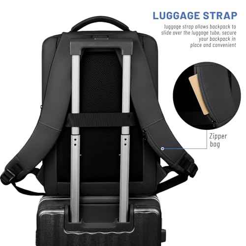 Waterproof Laptop Backpack for Men & Women, Flight Approved Anti-Theft Daypack with 16-inch Laptop Sleeve (black)