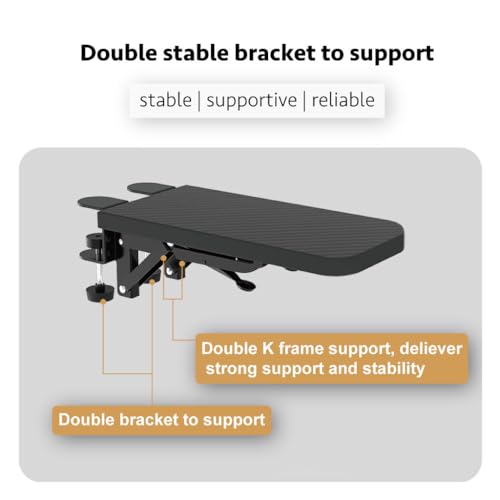 HONJIE Black Computer Arm Rest for Desk – Sturdy Mouse Arm Support, Office & Home Use