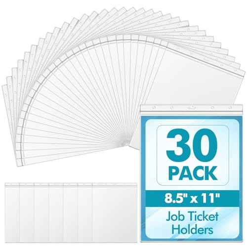 Outus 30 Pcs 8.5" x 11" Job Ticket Holders Page Protectors Waterproof Document Holder Heavy Duty Dry Erase Pocket for Documents, Photos, and Wall Sign Display