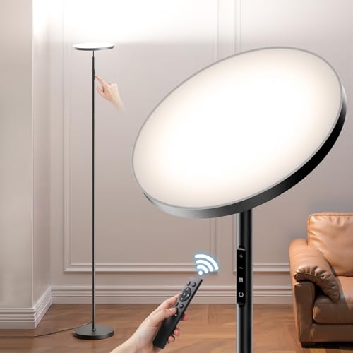 FULSUNT LED Floor Lamps for Living Room, 30W/3200LM Bright Modern Standing Lamp with Remote & Touch Control, Stepless Dimmable 69" Tall Lamp Torchiere Lamp Reading Floor Light for Bedroom Office