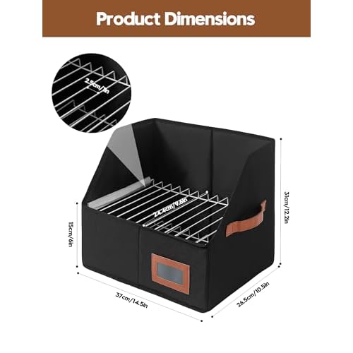 Qozary Clipboard Holder for Classroom-2 Pack Foldable Clip Board Storage Organizer Basket with Handle for Easy Carrying, Classroom Office Desk Organizer Bin, Clipboards Not Included