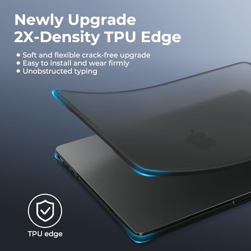 BlueSwan Frosted Black Anti-Cracking MacBook Pro 14-inch Case for M1-M5 Models