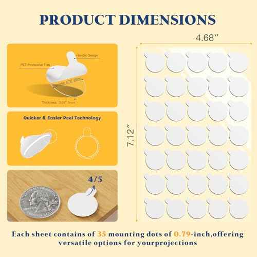 Sticky Dot Double Sided ? 140pcs Easy to Peel Sticky Adhesive Dots,Clear Removable Glue Poster Dots Double Sided for Crafts, Posters, Balloons, and DIY Projects