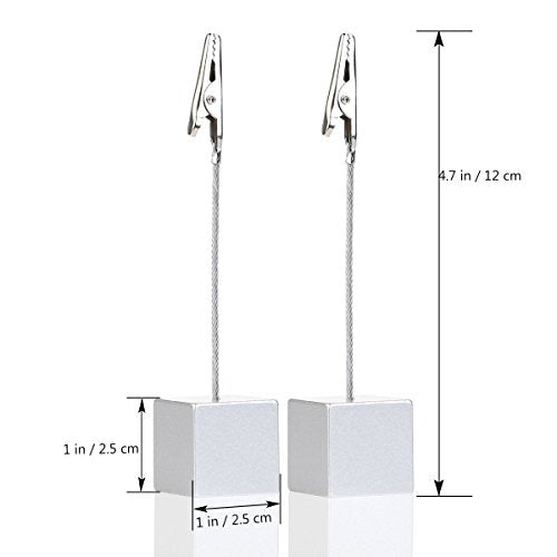 Silver Cube Memo Clip Holders 10Pcs - Desk Office Paper & Photo Holders