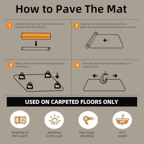 Office Chair Mat for Carpet - 36x48 Inch Plastic Computer Desk Floor Protectors for Chairs Clear Under Desk Rug Pad for Rolling Gaming Chair