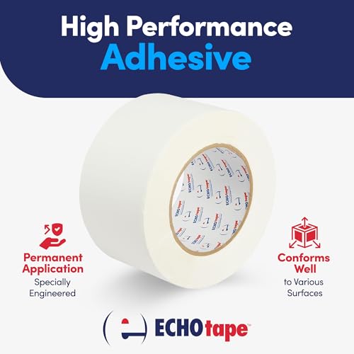 ECHOtape VI-V6460 | White Vinyl Patch & Seam Tape | Metal Building Insulation Repair | 2.83 in x 50 yds
