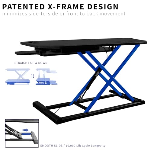 VIVO Black 38-Inch Corner Standing Desk Converter - DESK-V000KL