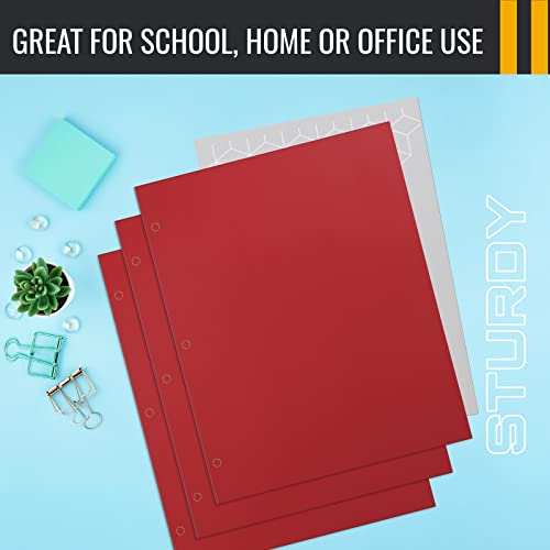 Better Office Products Red Two Pocket Portfolio Folders – Letter Size, 50-Pack