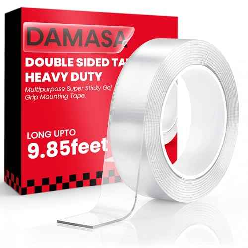 DAMASA Strong Double Sided Tape Heavy Duty (1.18" x 118") Multipurpose Nano Tape Double Sided Mounting Tape for Indoor & Outdoor Use Washable Sticky Tape for Picture Frames, Carpets & Decor(9.85 FT)