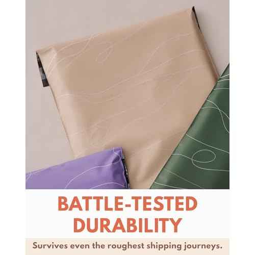 Poly Mailers 10 x 13 Inch- 100 pack Biodegradable Shipping Bags for Clothes - Impack Self-Seal Waterproof Thick Mailing Envelope for Accessories & Clothing - Tidal Sand