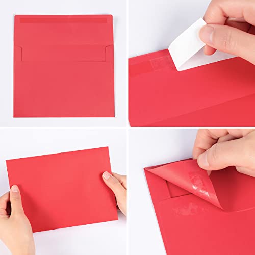 Wishop 100 Pack Colorful #10 Business Envelopes Red 4.13 x 9.49 Inches