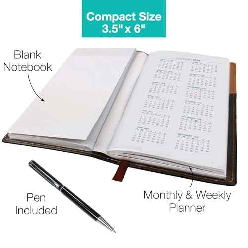 2026 Pocket Planner/Pocket Calendar and Pen, 3.5"x6": Includes 14 Months (November 2025 - December 2026) / 2026 Weekly Planner/Weekly Agenda/Monthly Calendar Organizer (Brown/Black)