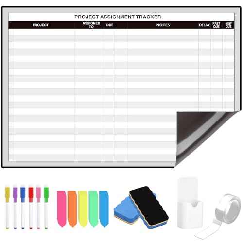 Lincia Large Magnetic Project Planning Management Vision Board 24" x 36" Reusable Office Whiteboard Make Ready Board Property Management Wall Project Planner for Managers Entrepreneurs