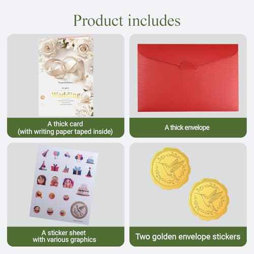 Wedding Card for Bride and Groom ? Congratulations on your Wedding Double-Layer Cards with gold foil