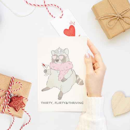 Funny 30th Birthday Card for Women, Thirty Bday Greeting Card, Happy 30th Birthday Decorations for Her, 30 Year Old Bday Gifts for Women