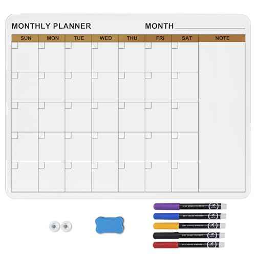 SELEAD Large Magnetic Glass Calendar Whiteboard for Wall - Dry Erase White Board with Markers, Magnets, Eraser - 3¡®x2' Planner Pizarra for Home School Office