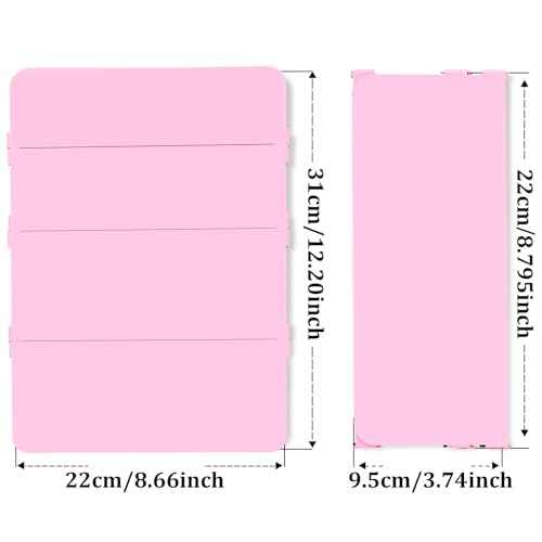 Nursing Clipboard Foldable-4 Layers Aluminum Nurse Foldable Clipboard Nursing Medical Edition Cheat Sheets, Pocket Size Pen Clip for Nurses Students School and Doctors-Pink