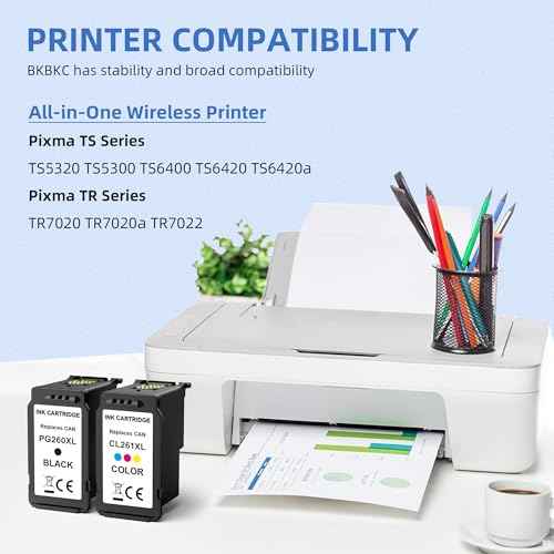 PG-260 XL CL-261 XL Ink Cartridges Replacement for Canon 260XL and 261XL Ink Cartridge Compatible with TS5320 TR7020 TS6420 TS5300 TS6400 TS6420a TR7022 TR7020a (Black and Tricolor,2-Pack)