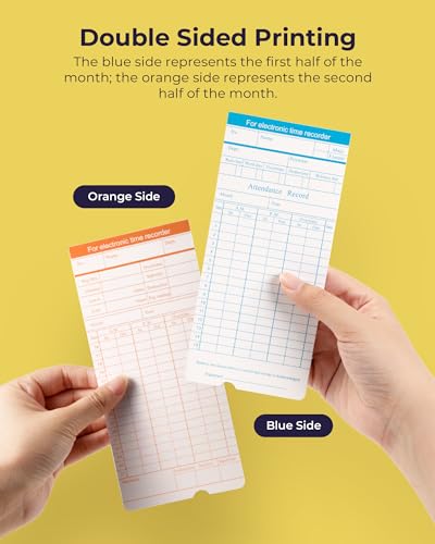 Volcora 100 Pack Employee Time Cards 7.4 x 3.4 Inches for Time Clock, Monthly Hours Tracking
