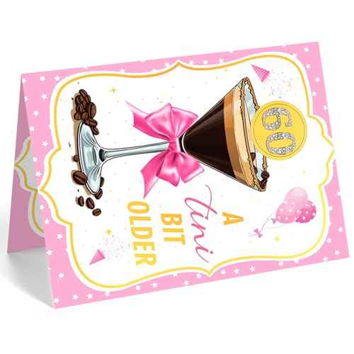 Espresso Martini 60th Birthday Card Gifts for Women, Happy 60 Year Old Birthday Decorations for Her-A Tini Bit Older Birthday Gift
