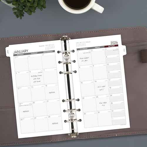 AT-A-GLANCE 2026 Planner Refill, Monthly, 3-3/4" x 6-3/4", Portable Size 3, Loose-Leaf (063-685Y-26)