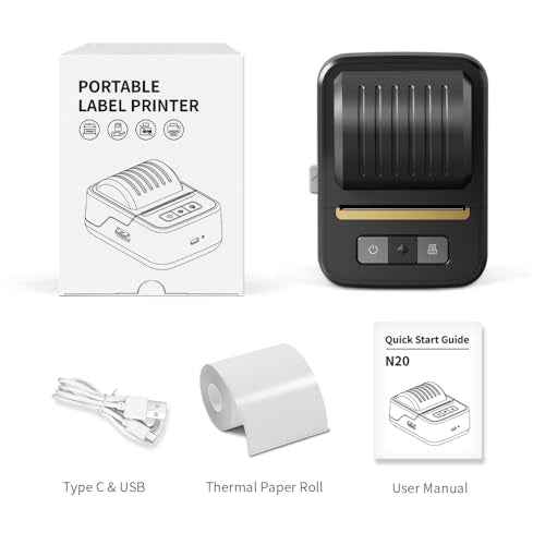 Mini Label Printer, Label Maker, Sticker Maker Machine, Bluetooth Thermal Address Label Printer for Small Business, Barcode, Address, Logo, Clothing, Sticker Printer for Phones & PC