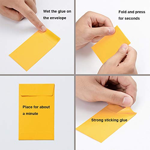 Homtable 100 Pack Colorful Small Coin Envelopes 2.25×3.5 Inch Self-Adhesive Seed Storage