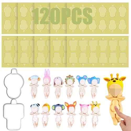 120PCS Adhesive Tape for Sonny Baby, Double Sided Clear Adhesive Pads Custom Fit Replacement, Removable Mini Figure Clear Glue Sticky Putty