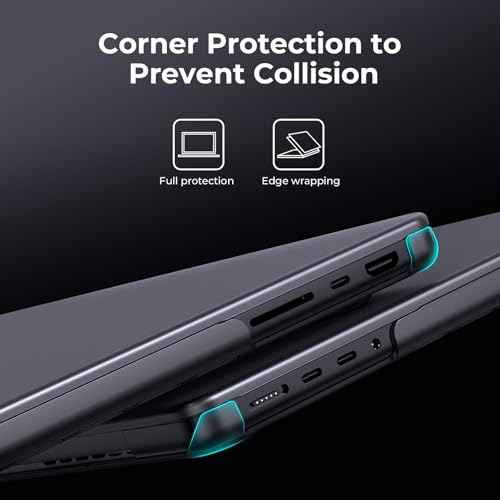 BlueSwan Matte Case for MacBook Pro 14 M5 2025 2024-2021 M4 M3 M2 M1 Pro/Max, Compatible A3434 A3401 A3112 A2992 A2918 A2779 A2442, Hard Shell Protective Cover, Space Black Clear