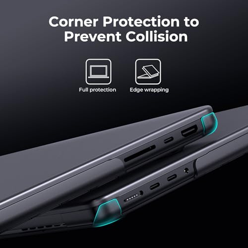 BlueSwan Matte Case for MacBook Pro 16 2025 2024-2021 M4 M3 M2 M1 Pro/Max, Compatible A3403 A3186 A2991 A2780 A2485, Hard Shell Protective Cover, Space Black Clear