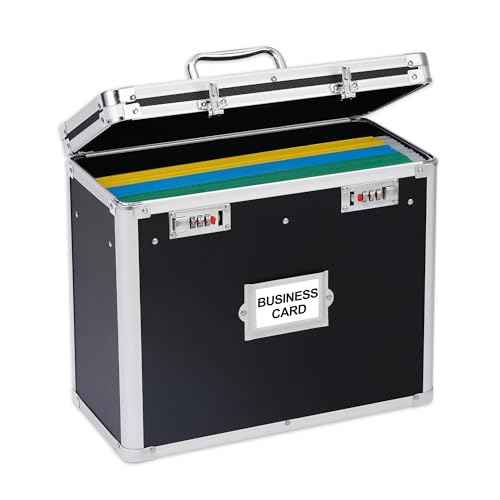 Aluminum Storage File Box with Lock,Portable Locking Storage Totes with Dual Combination Locks for Filing Office Documents