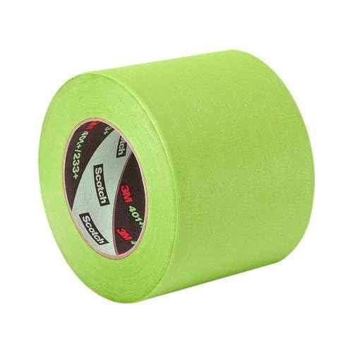 3M 401+ 3" x 60yd High Performance Masking Tape - 3" x 60 Yards Roll, Crepe Paper, Green