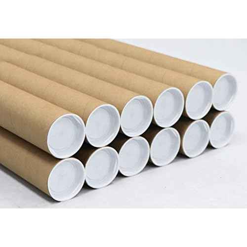 MagicWater Supply Mailing Tube - 2 in x 15 in - Kraft - 12 Pack - for Shipping and Storage of Posters, Arts, Crafts, and Documents