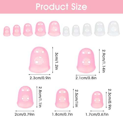 Rubber Finger Tips Protectors 30 Pcs Anti-Slip Silicone Covers for Crafts & Sewing