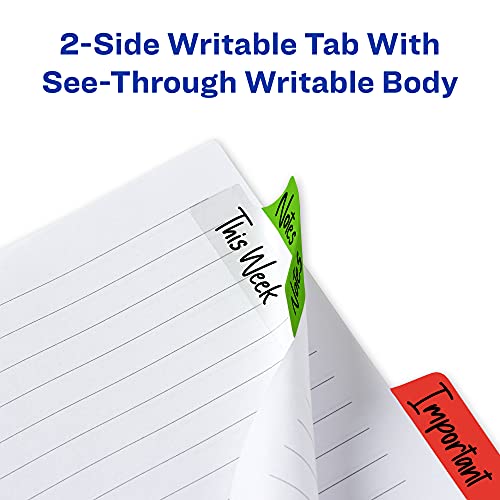 Avery Margin Ultra Tabs Assorted Colors 2.5" x 1" Repositionable Page Flags - Pack of 24