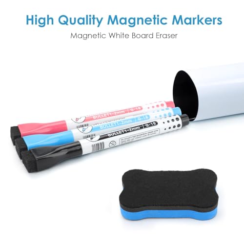 MaxGear White Magnetic Dry Erase Board 12x8 inches with Markers - A-White