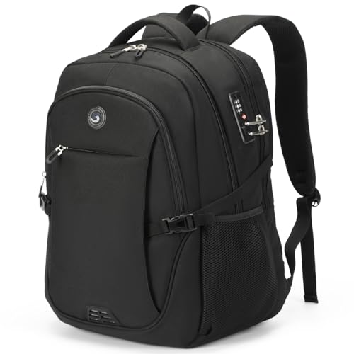 SHRRADOO Black Travel Laptop Backpack for Men & Women - 16.3 Inch Storage