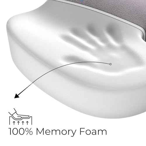 Seat Cushion, Office Chair Cushion for Sciatica, Coccyx Cushion, Ergonomic Memory Foam Seat Cushion for Car, Home, Pressure Relief Pad for Hip, Tailbone, All Day Comfort - Gray