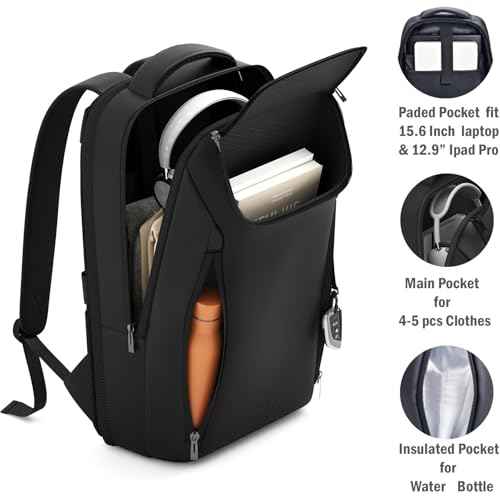 Expandable Travel Backpack, Business Laptop Backpack,Commute Backpack with USB Charging Port fit 15.6 Inch Laptop