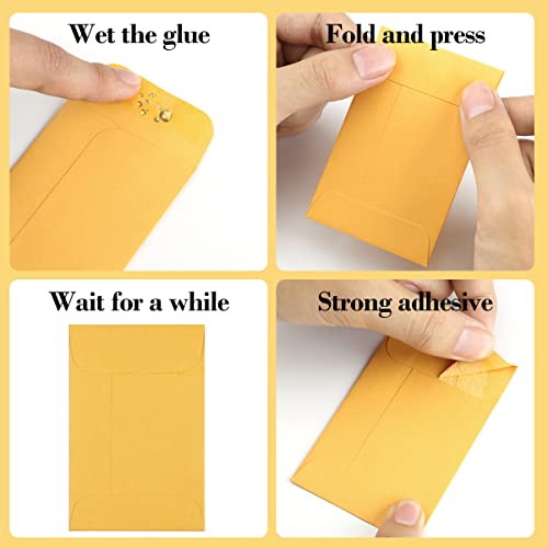 Small Kraft Coin Envelopes Pack of 200 - Sealed Seed & Gift Packets