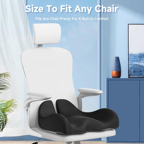 Benazcap Large Cooling Gel Memory Foam Seat Cushion for Long Sitting