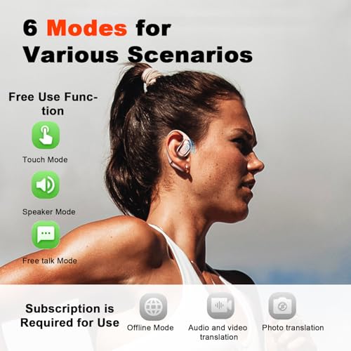 Ai Translation Earbuds Real Time,144 Language Translator Earbuds with APP,Audifonos Traductores Ingl?s Espa?ol,OWS Translating Earbuds Headphones Device for Travel Business Learning