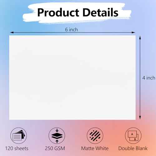 Utron 110 Sheets 4x6 Cardstock, 270 GSM Blank Postcard Paper, Matte White Printable Postcards for Making blank Index cards, Wedding Invitation cards, Thankyou Cards