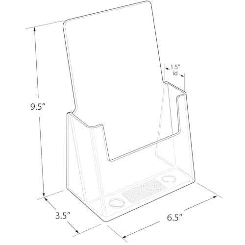 Azar Displays 252015 Clear Acrylic 6¡± x 9¡± Countertop Bifold Brochure Holder, (10-Pack)
